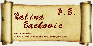 Malina Backović vizit kartica